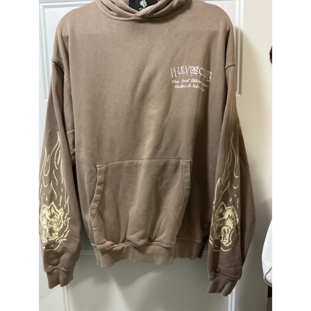 Darc Sport Wolves Club Hoodie Brown Tan Limited Edition 669/1000 Mens Medium